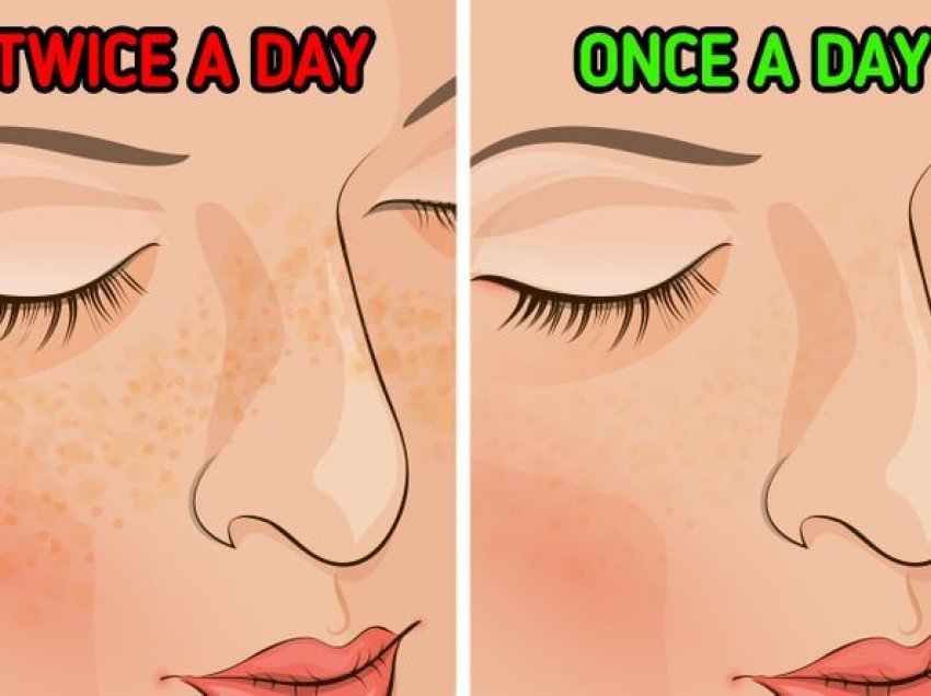 Çfarë mund të ndodhë me lëkurën nëse e lani fytyrën vetëm një herë në ditë?