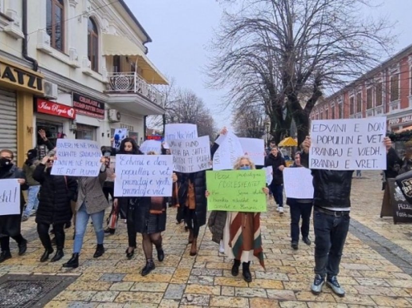 Protestë në Shkodër, qytetarët sulmojnë me gurë selinë e PS