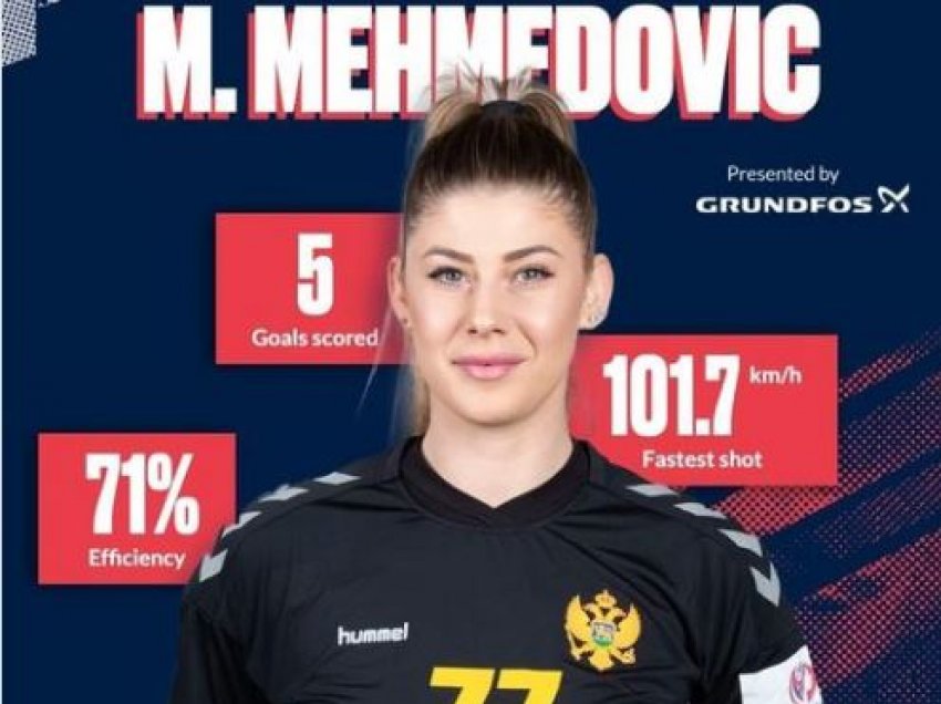 Shqiptarja Mehmedoviq shënon dy gola, Mali i Zi bindshëm kundër Suedisë 