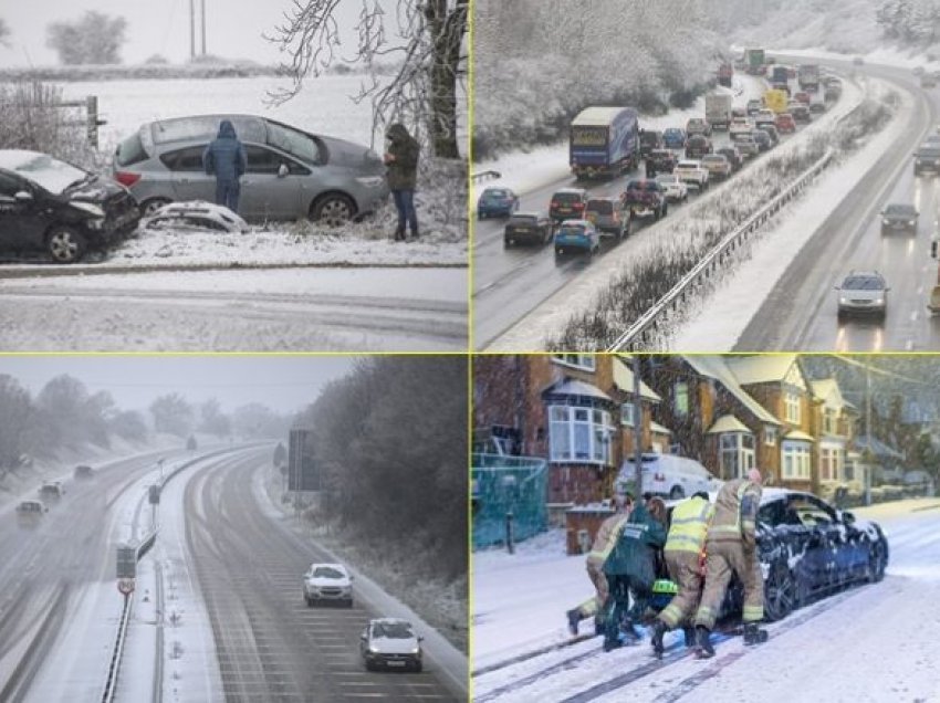 Kaos në Britani të Madhe për shkak të borës – rrugë të bllokuara, aksidente, disa madje braktisën veturat e tyre