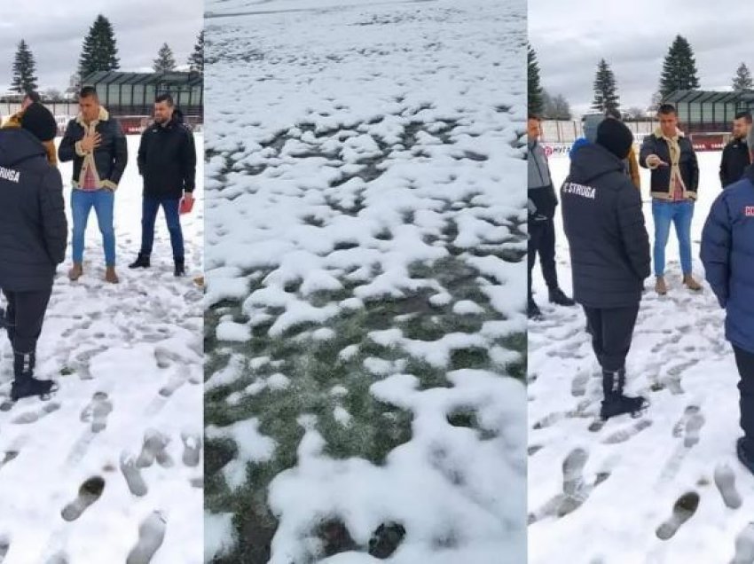 Shtyhet derbi shqiptar në Maqedoninë e Veriut, shkak bora 