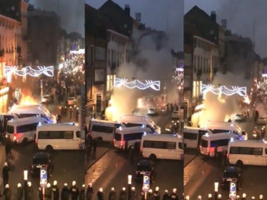 ​Kaos në Bruksel, protestuesit djegin stacionin e policisë pas përleshjeve me oficerët 