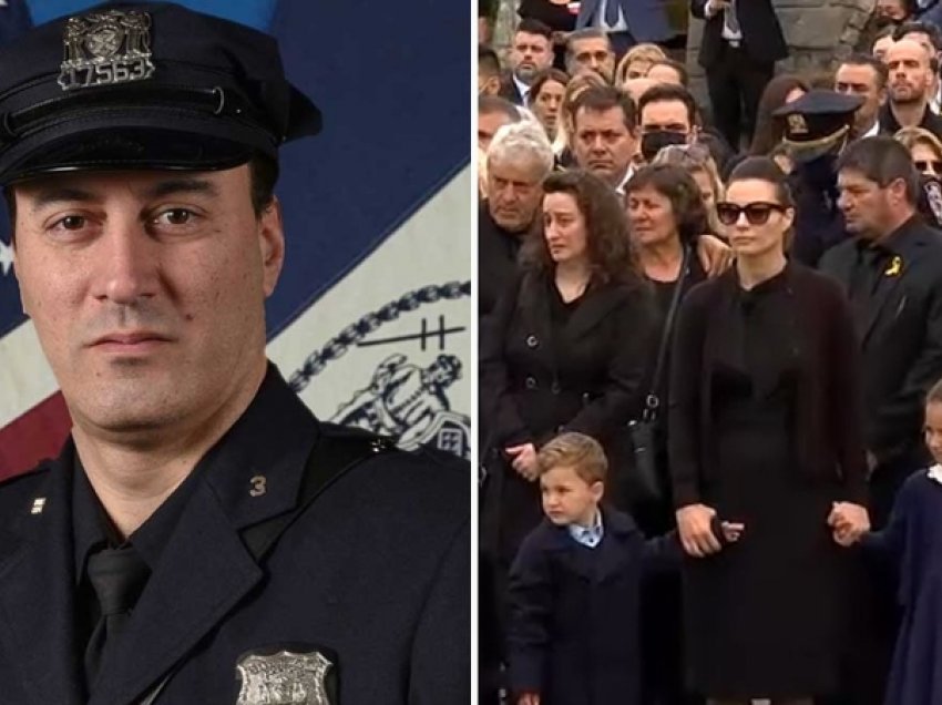 Uniformat blu i dhanë lamtumirën e fundit oficerit të NYPD, Anastasios Tsakos, i vrarë gjatë kryerjes së detyrës