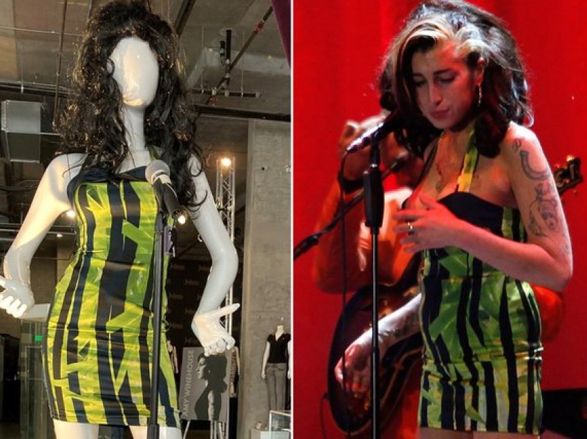 Fustani që këngëtarja Amy Winehouse veshi në koncertin e saj të fundit shitet me një çmim marramendës