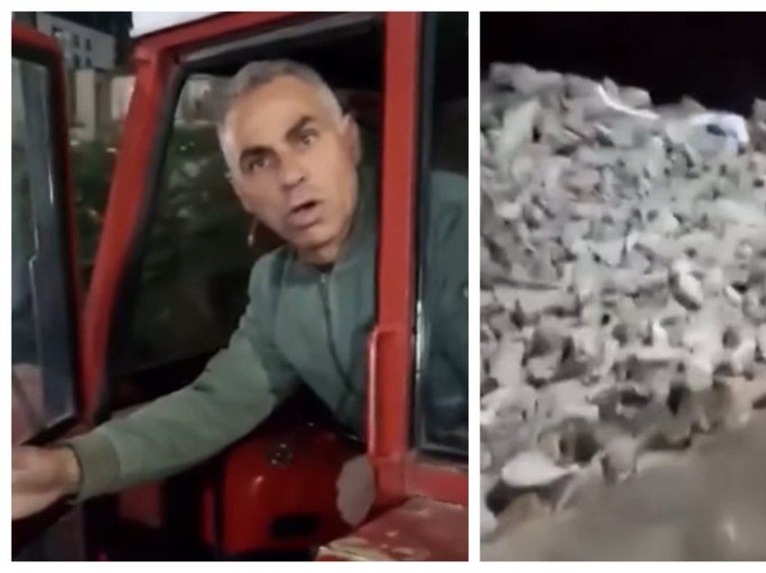 Hedh mbeturina me traktor në mes të Prishtinës, incizohet nga qytetari