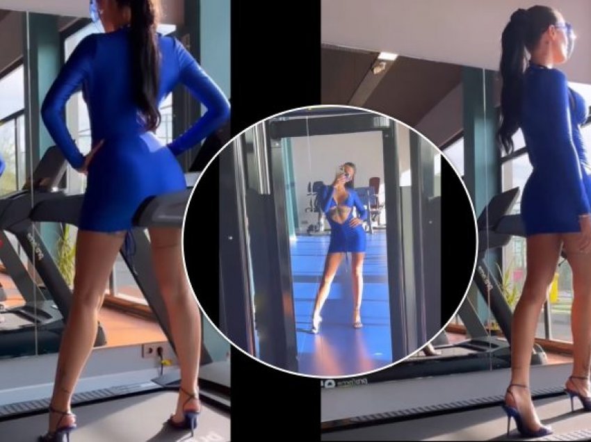 Me take e fustan të shkurtër elegant, Morena Taraku merr vëmendje me videon nga palestra