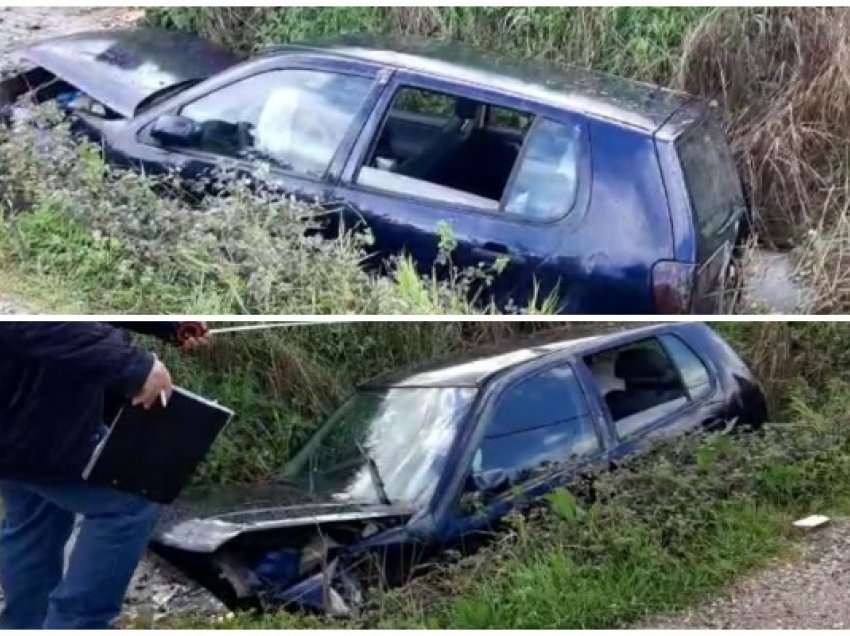  Aksident në aksin Tiranë-Fushë Krujë/ Makina del nga rruga dhe përfundon në kanal, pesë persona të plagosur! 