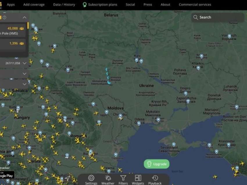 Mbi një milion përdorues të Flightradar24, ndoqën rrugëtimin e Babadimrit nëpër botë