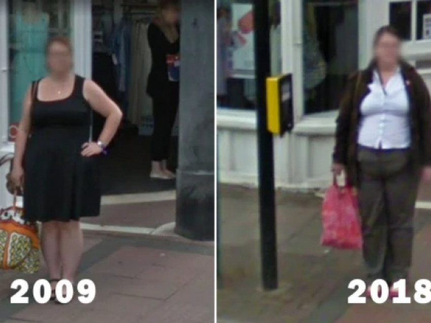 Gruaja u kap nga Google Street View në të njëjtin vend pas nëntë viteve