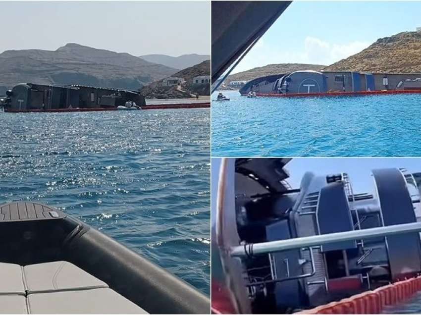 Superjahti “007” fundoset pak metra nga plazhi grek pasi ‘u rrëzua’ – përpara se shpëtimtarët të hidheshin për të shpëtuar pasagjerët