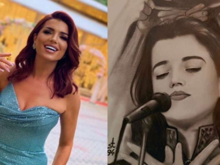 Emocionuese, këngëtarja shqiptare befasohet nga i vëllai, gdhend në trup portretin e saj