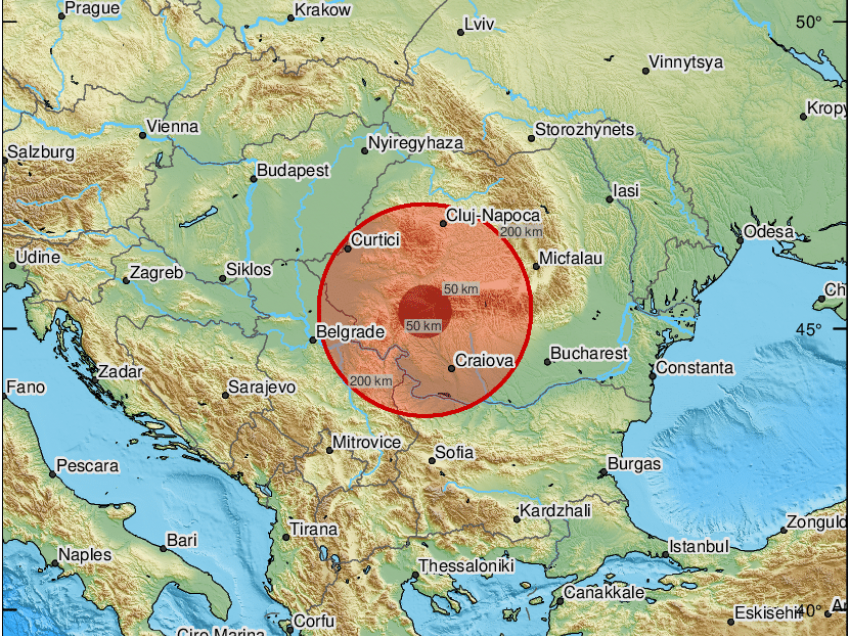 Tërmeti që u dëgjua në Kosovë, kishte epiqendër në Rumani – Kjo është harta