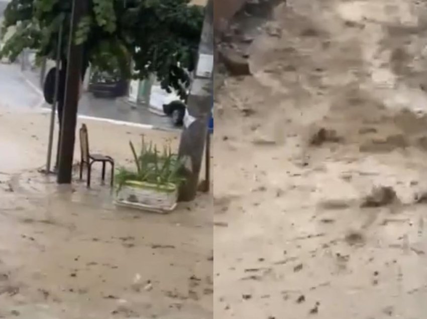 Reshje të mëdha shiu- Rahoveci kaplohet nga vërshimet e rrëmbyeshme