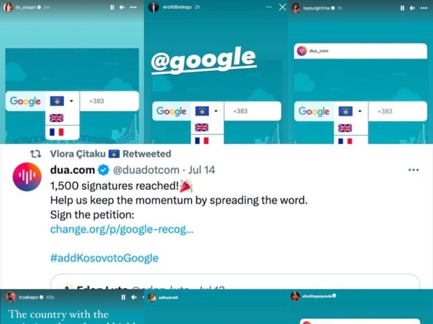 Peticioni ‘Google, Recognize Kosovo’ arrin mbi 11 mijë nënshkrime