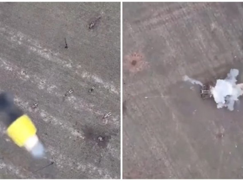 Me dronë ukrainasit neutralizojnë dhjetëra ushtarë rusë, ua hedhin në erë edhe tanket – publikohen pamjet e aksionit