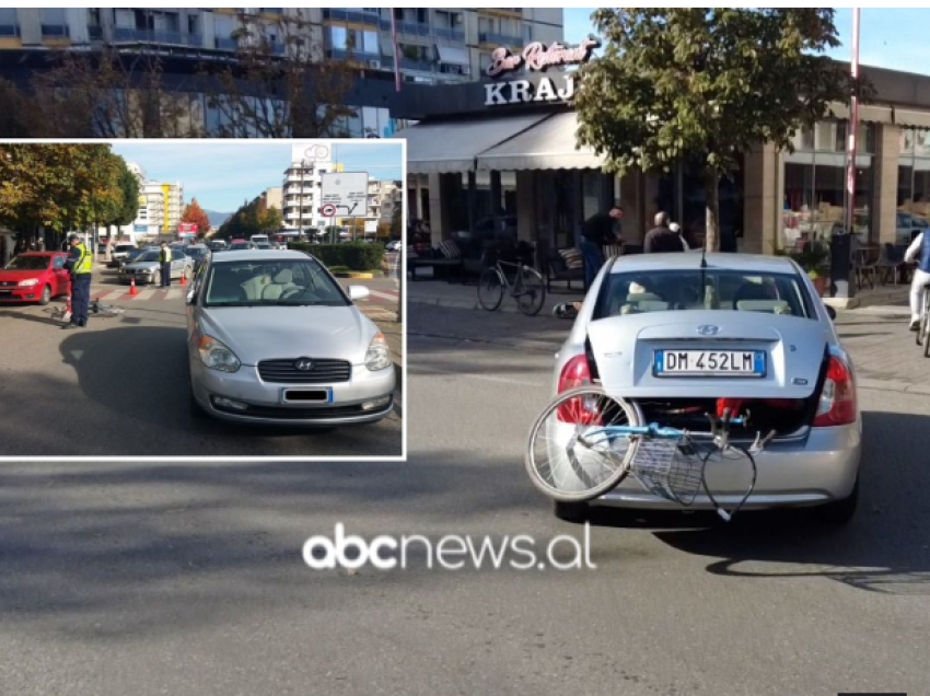 Automjeti me targa italiane përplas biçikletën në Shkodër, i aksidentuari u dërgua me urgjencë në spitali