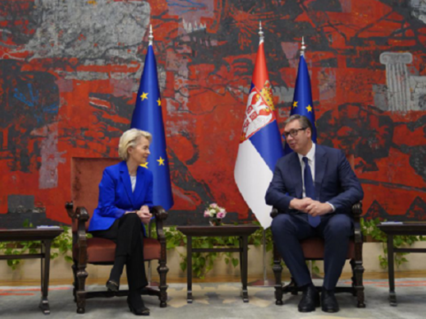 Von der Leyen pas takimit me Vuçiqin: E duam Serbinë në BE