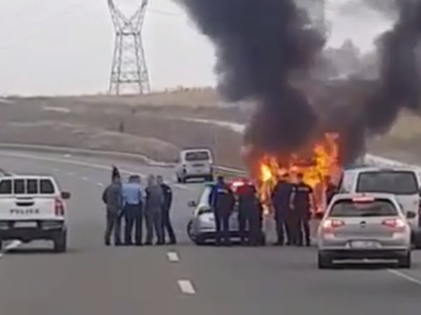 Mësohet kujt i takon automjeti i djegur sot në autostradë