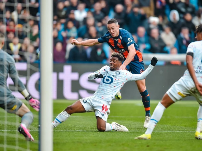 Zhegrova standard, Lille 45 minuta pa një lojtar dhe i merr pikë Montpellier-it