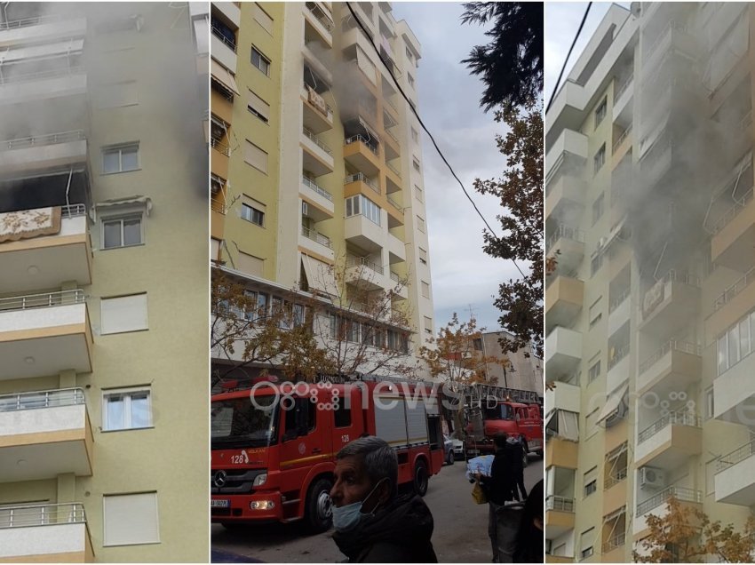 Durrës, zjarr në katin e 6 të një pallati
