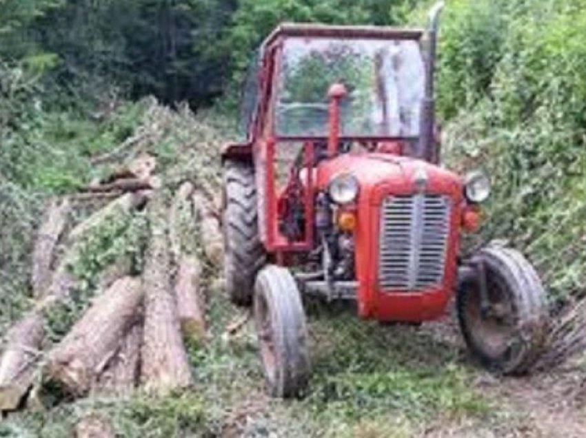 Lë drunjtë me rimorkio dhe ik me traktor drejt Serbisë