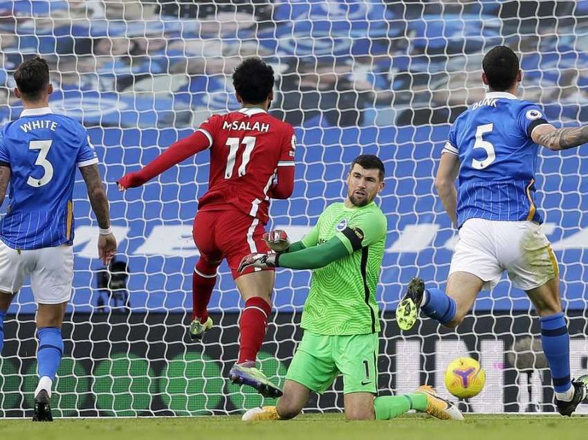 Liverpoolit iu mohohet fitorja në fund, Maupay dështon nga penalltia 