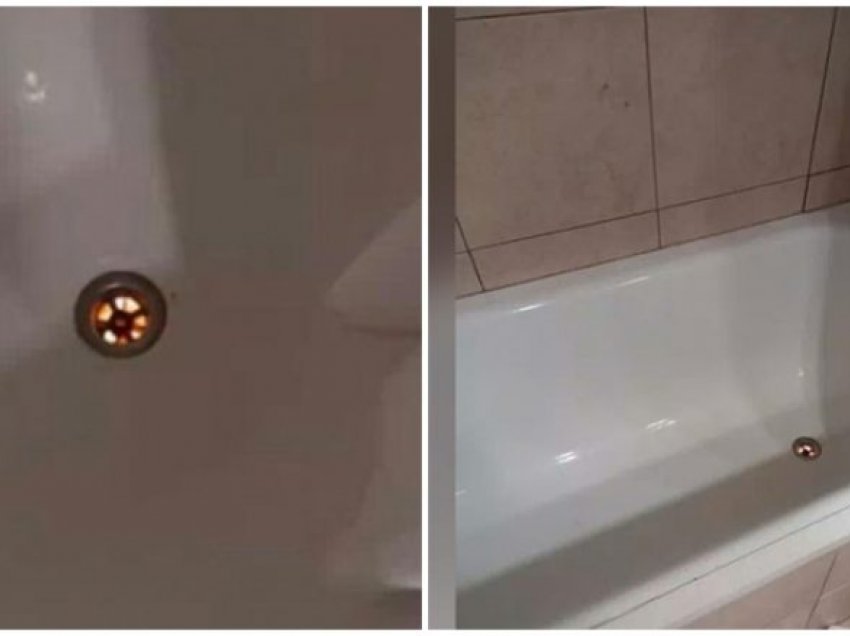 Publikon foton nga tualeti i dhomës së hotelit, nga kulluesja e vaskës shihej duke “dalë” një dritë