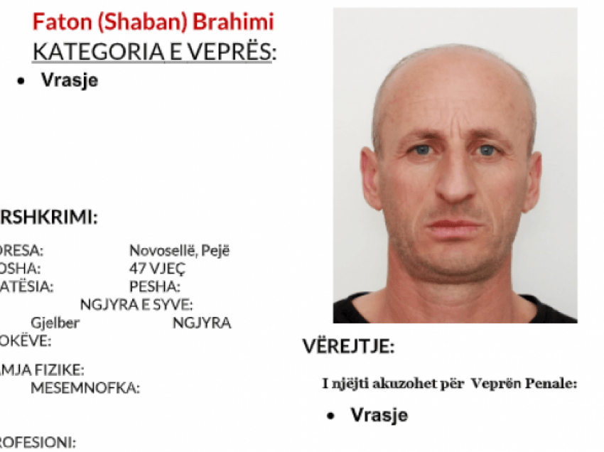 Policia jep detaje për arrestimin e Faton Brahimit nga Novosella e Pejës