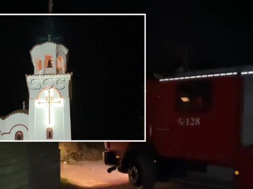 Bie zjarr në këmbanoren e Kishës në Elbasan, dyshohet shkëndijë elektrike