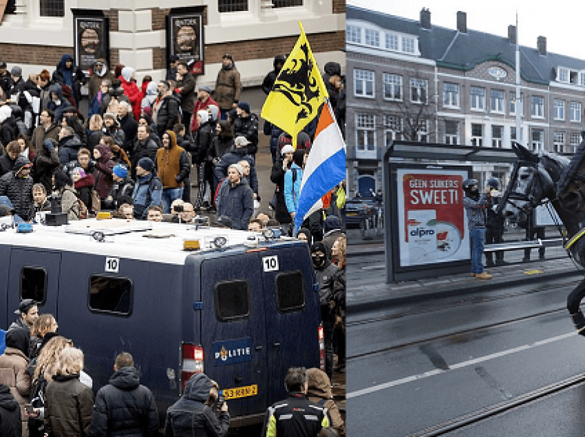 Skena të frikshme në Amsterdam/ Policia mësyn me kuaj protestuesit kundër qeverisë në largim