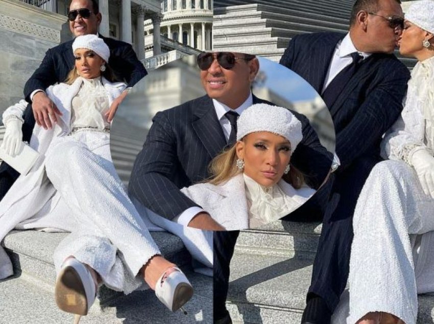 Jennifer Lopez sjell imazhe nga prapaskenat e inaugurimit, pozon tërheqëse krah të fejuarit Alex Rodriguez në ndërtesën e Kapitolit