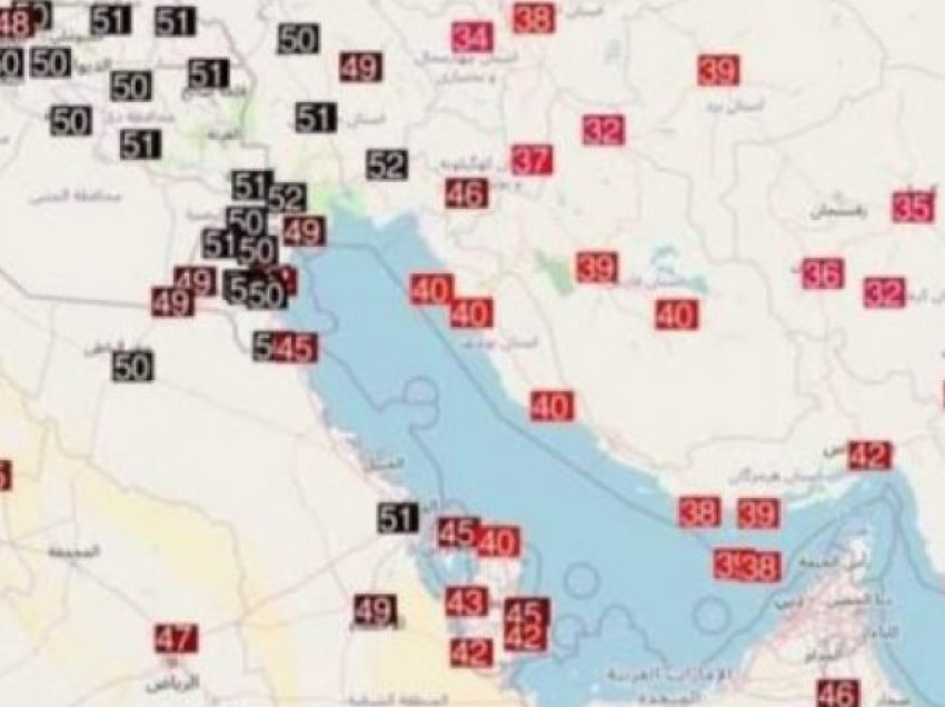 Temperatura në Irak shkoi në 52 gradë Celsius
