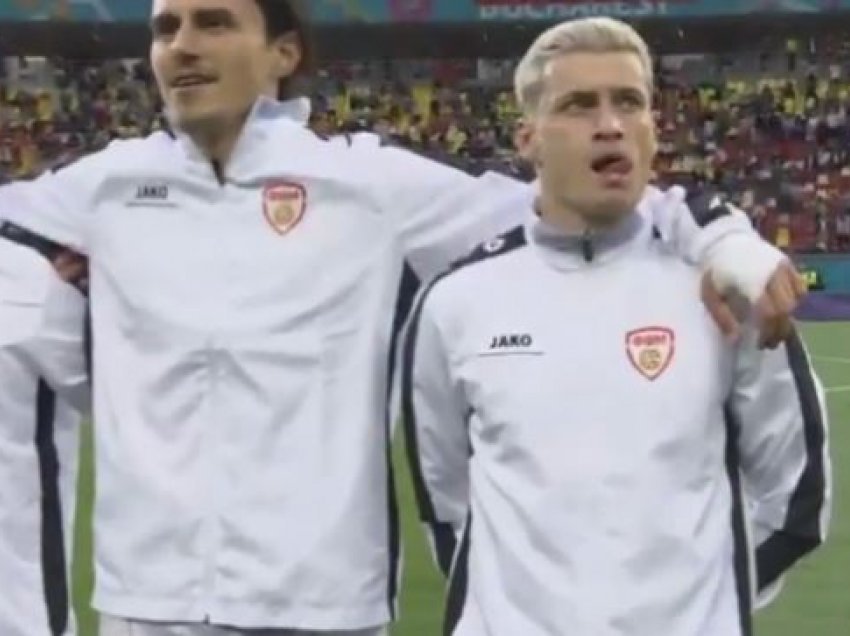 Lojtarët shqiptar nuk këndojnë himnin e Maqedonisë së Veriut 