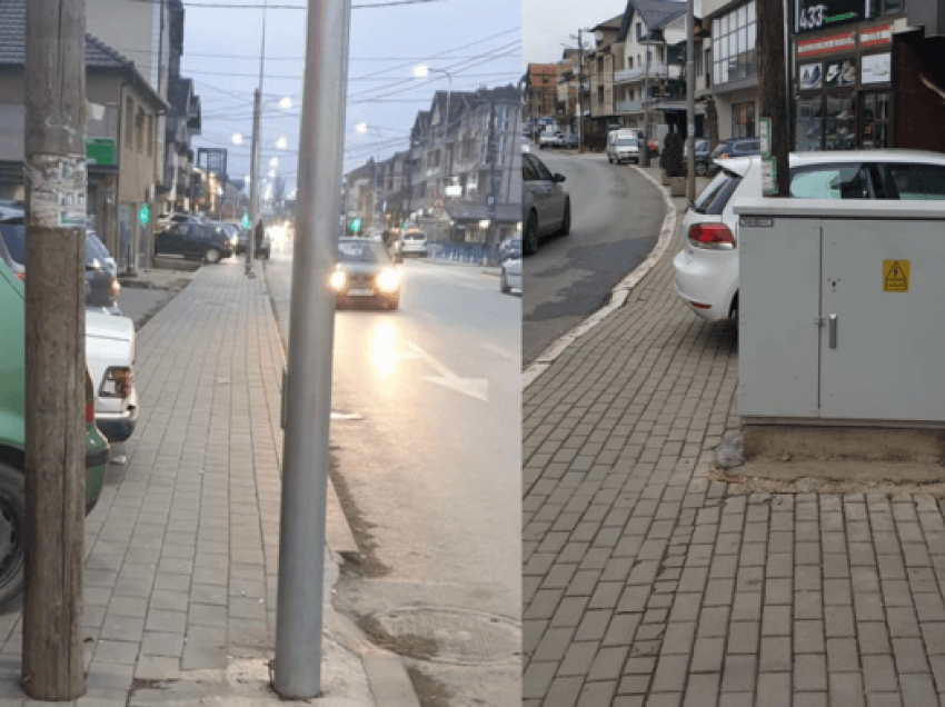 Podujevë: Shtyllat dhe trafot e vendosura në trotuare, Komuna heq dorë për rregullimin e tyre