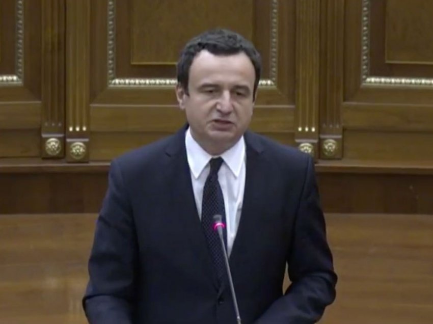 Albin Kurti e paralajmëron Serbinë në fjalimin e tij në Kuvend