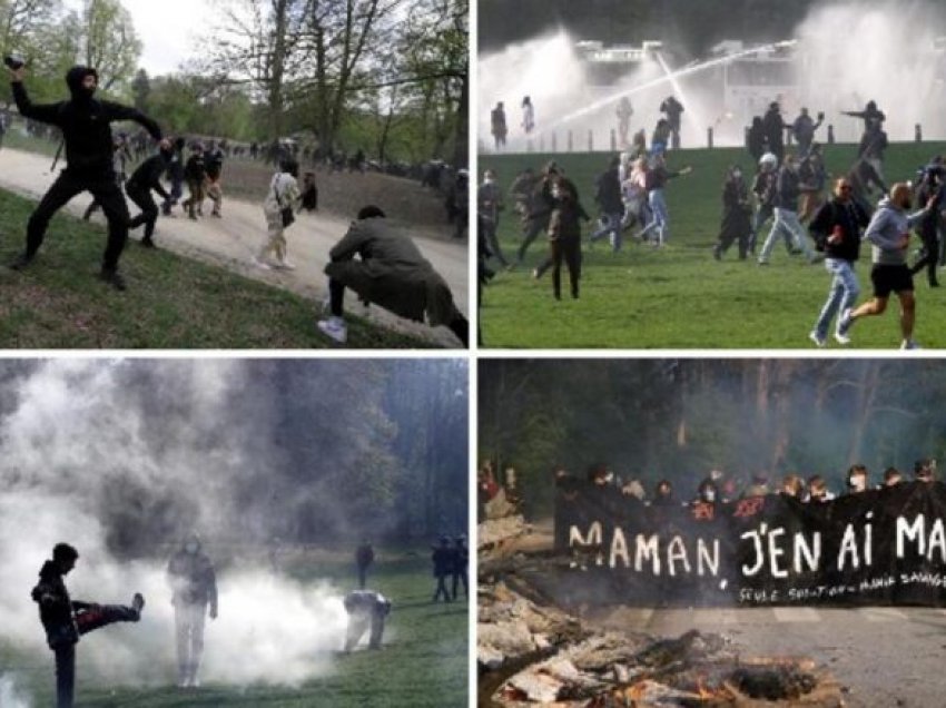 Situatë kaotike në Bruksel, gaz lotsjellës e topa uji – policia shpërndan turmën që ishin mbledhur për të kundërshtuar masat anti-COVID