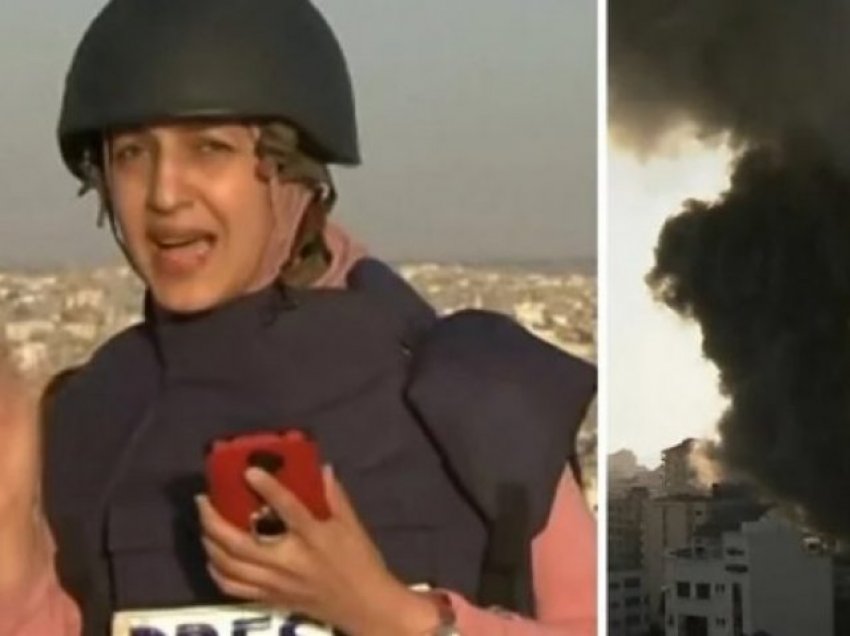 Gazetarja ishte duke raportuar live në kohën e shembjes së ndërtesës në Gaza: O Zot, më duhet të largohem
