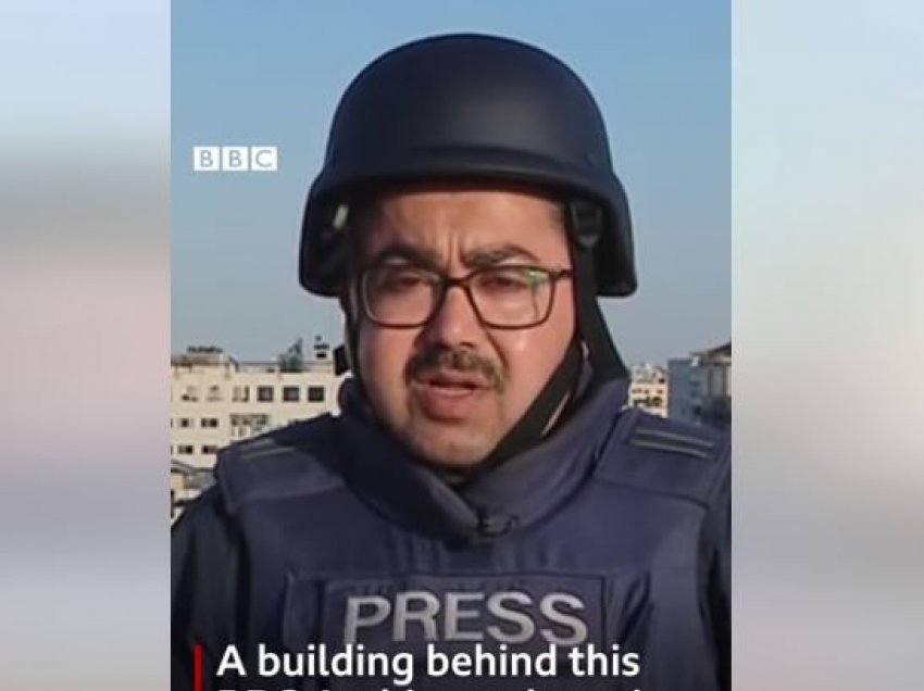 Raketat izraelite rrëzojnë pallatin shumëkatësh, e frikshme ajo që i ndodhi gjatë transmetimit direkt reporterit të BBC