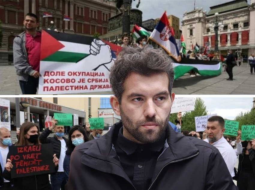 Protesta për sulmet në Palestinë/ Rron Gjinovci ‘shpërthen’ në ofendime: Idiotë dhe idotë, të palexum, ju provincialë të …