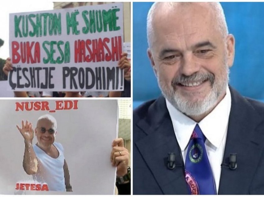 Edi Rama komenton pankartat e protestës, ja çfarë thotë për aktorin e humorit Florian Binaj