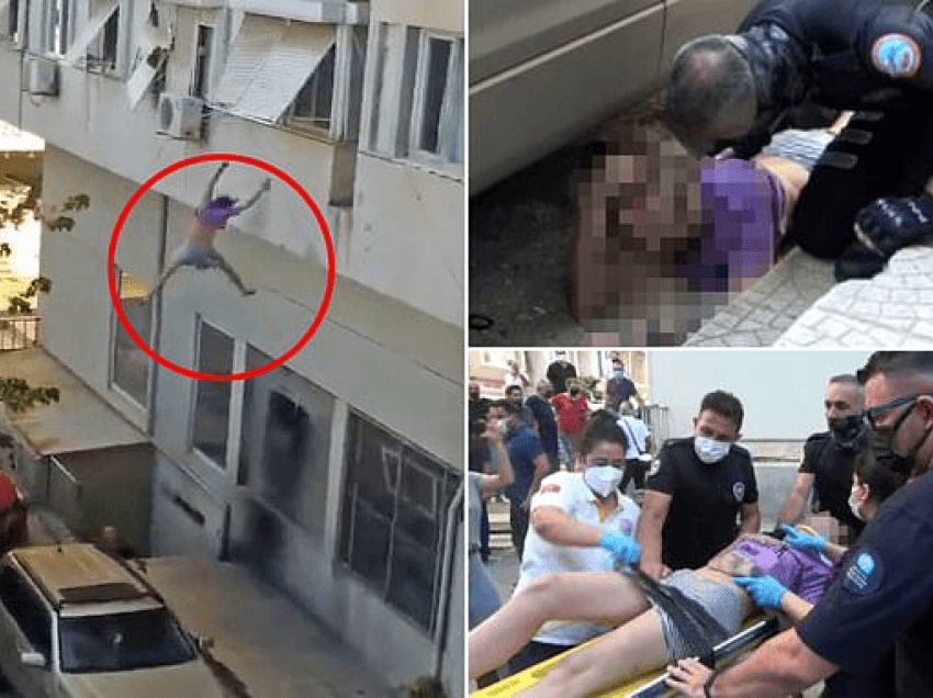 19 vjeçarja i shpëton pengmarrësve duke u hedhur nga dritarja e ndërtesës në Antalia