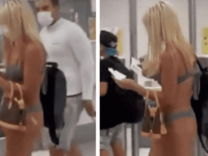 Gruaja bëhet virale në rrjet, ecën nëpër aeroport e veshur vetëm me bikini