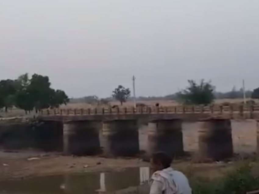Indianët çmontojnë pjesët e një ure 60 metra të gjatë, i shesin për hekur