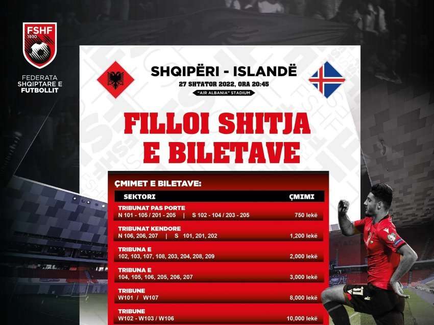 Ndeshja e rëndësishme e Shqipërisë ndaj Islandës në “Air Albania”, publikohen çmimet e biletave