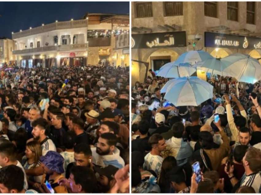 Tifozët argjentinas organizojnë festë të madhe në Katar