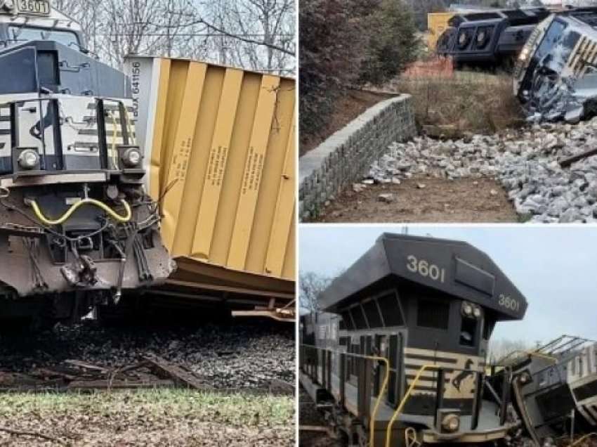 Pamjet tronditëse shfaqin daljen e trenit nga binarët dhe përplasjen me një kamion në Tennessee