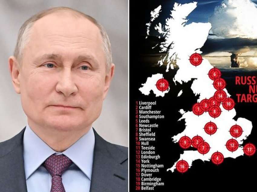 Publikohet harta sekrete: 38 qytetet e Britanisë që Putin synon t’i godas me sulme bërthamore