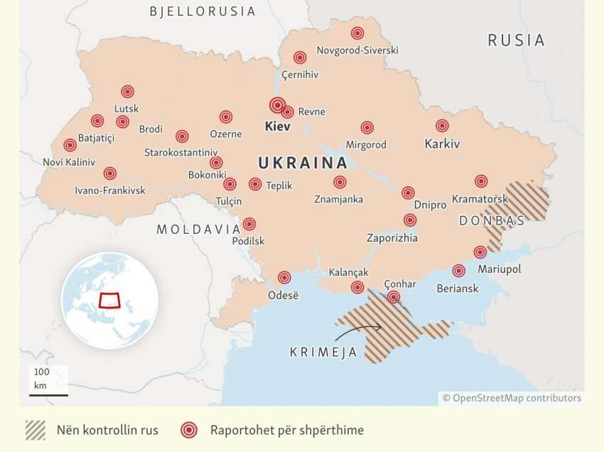 Ukraina kaplohet nga shpërthimet