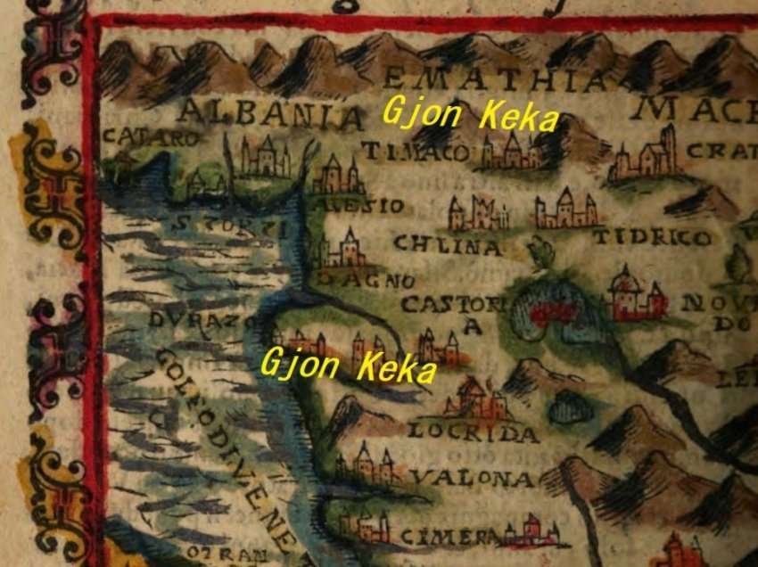 Hartë e rrallë e Arbërisë e vitit 1596