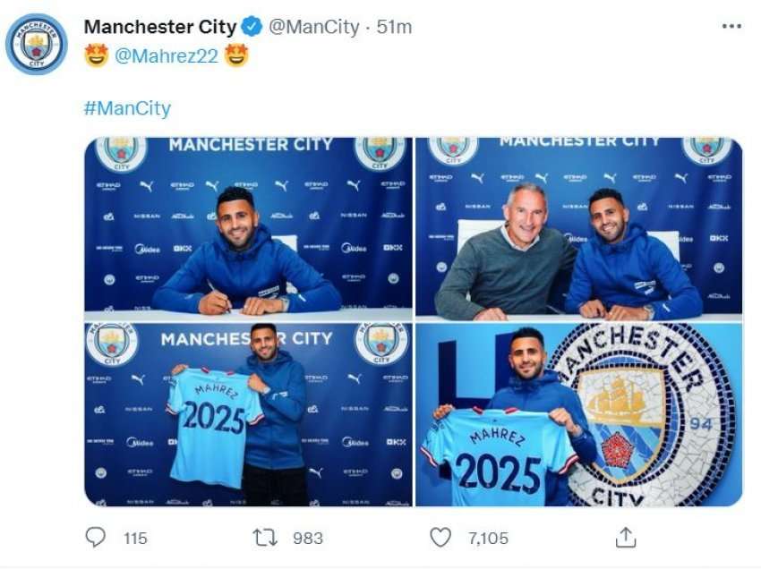 Mahrez në Manchester City deri në vitin 2025